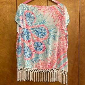 NWOTs Lilly Pulitzer Jasmine Caftan Top / Cover-Up / Tunic. Size M/L.